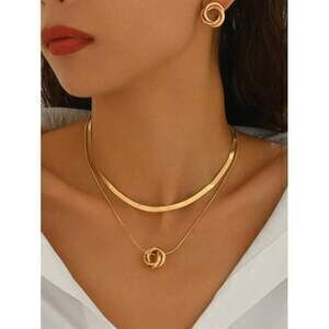 Necklace + Earring Jewelry Set, Designed For , Gol Minimalist